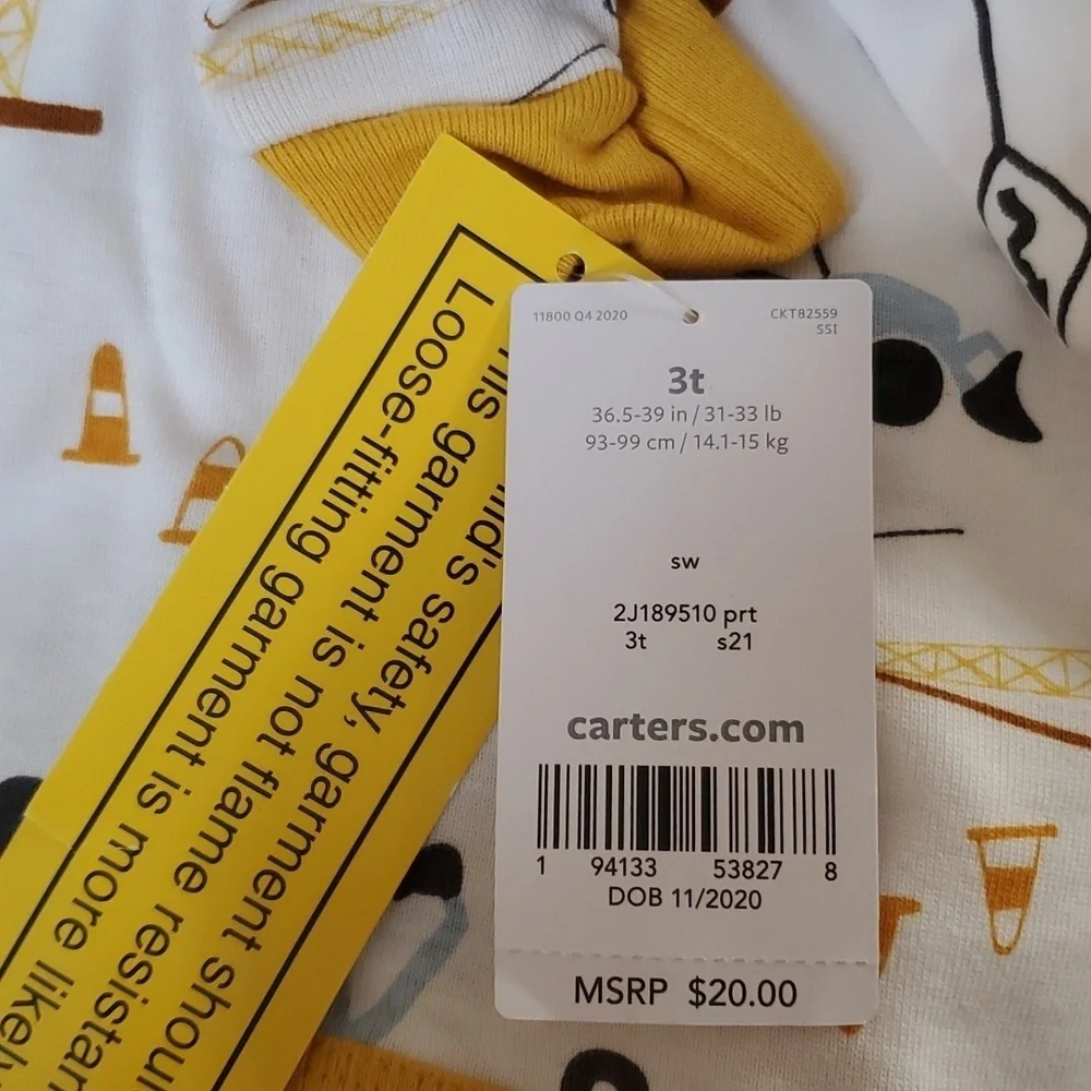 Carter's Footed Onesie Pajama- Set of Two 2T/3T